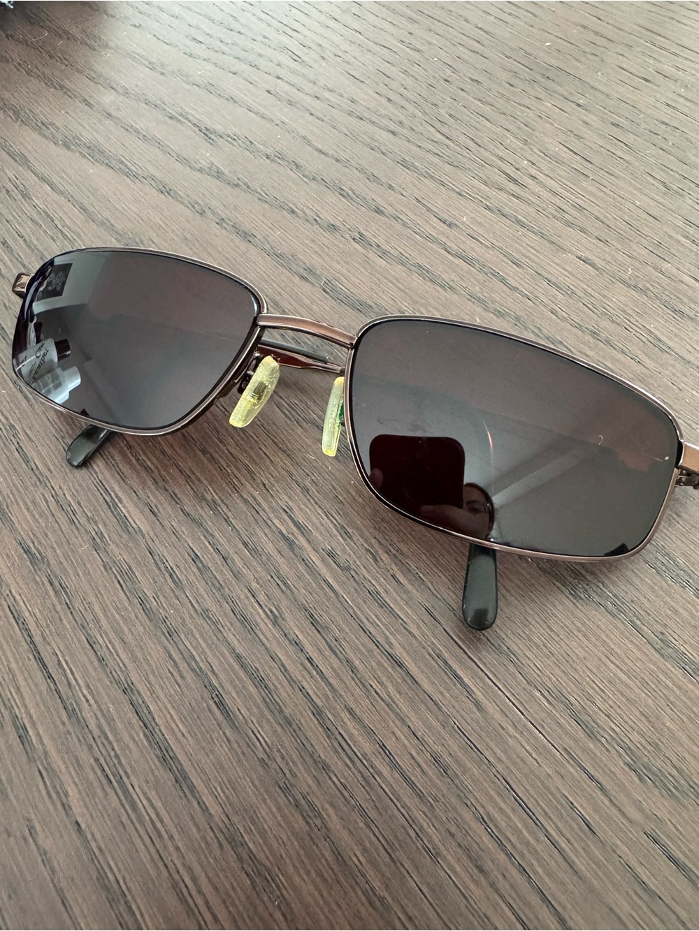 Vintage SunGear SG 915 Shiny Copper Rectangular Sunglasses Brown Lens 57-18-135